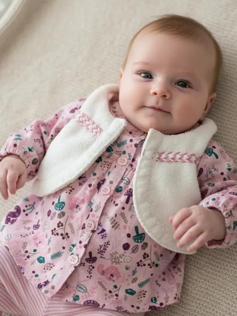 2 pc. Miniville Matching Blouse and Reversible Vest 3 Months